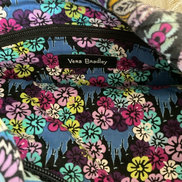 VERA BRADLEY Mickey & Minnie Paisley Celebration Iconic Triple Zip Hipster Purse - Picture 4 of 4